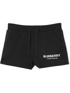 Burberry Kids шорты со шнурком и принтом логотипа