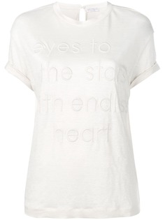 Brunello Cucinelli футболка с тисненой надписью