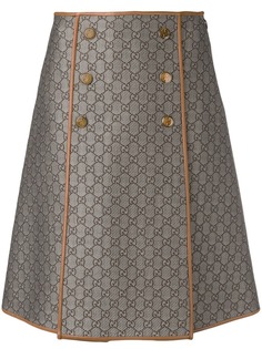 Gucci юбка А-образного кроя с узором GG