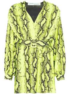 Off-White платье мини с принтом под кожу питона
