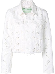 Off-White джинсовая куртка с английской вышивкой
