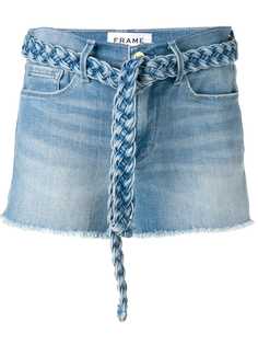 FRAME джинсовые шорты с плетеным ремнем