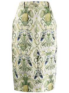 Cédric Charlier юбка-карандаш с тропическим узором