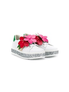 Gucci Kids кеды с цветочным декором
