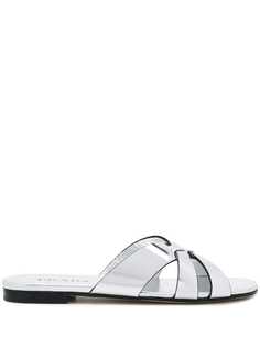 Prada сандалии с эффектом металлик