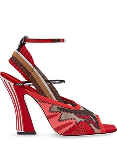 Fendi сетчатые босоножки с ремешком на пятке