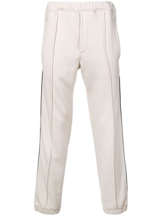 Fendi спортивные брюки с полосками и логотипом