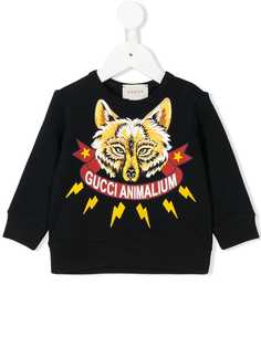 Gucci Kids толстовка Gucci Animalium с принтом волка