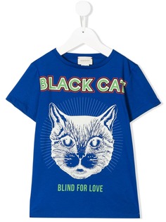 Gucci Kids футболка с принтом Black Cat