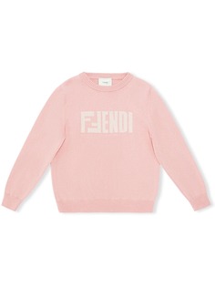 Fendi Kids джемпер со штампом логотипа