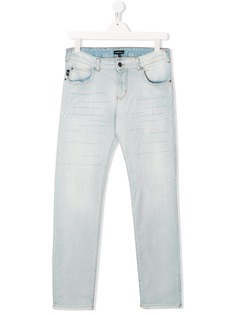 Emporio Armani Kids джинсы с эффектом выцветания