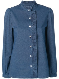 A.P.C. рубашка из денима с оборками