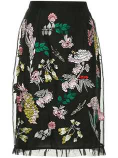 Markus Lupfer embroidered tulle layer skirt