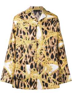 Versace пижамная рубашка с леопардовым принтом