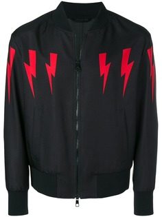 Neil Barrett куртка-бомбер с принтом молний