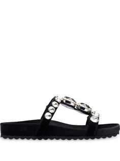 Miu Miu декорированные бархатные сандалии