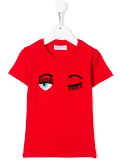 Chiara Ferragni Kids футболка с бисером