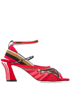 Fendi босоножки с сетчатой вставкой