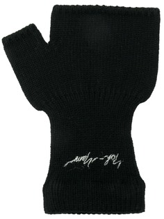 Yohji Yamamoto перчатки с вышитым логотипом