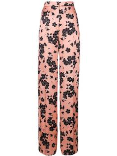 Rochas брюки с завышенной талией и цветочным рисунком