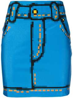 Moschino мини-юбка с принтом