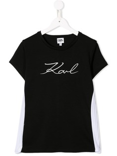 Karl Lagerfeld Kids футболка с вышитым логотипом