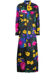 MarquesAlmeida платье макси с длинными рукавами и цветочным принтом