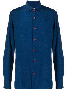 Kiton рубашка с контрастными пуговицами