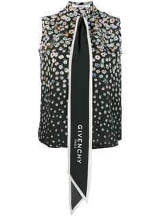 Givenchy рубашка оверсайз с цветочным принтом