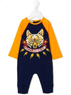 Gucci Kids ромпер с принтом Gucci Animalium