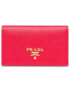 Prada визитница с логотипом из кожи Saffiano