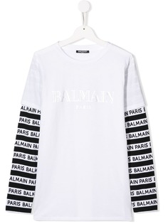 Balmain Kids футболка с логотипом