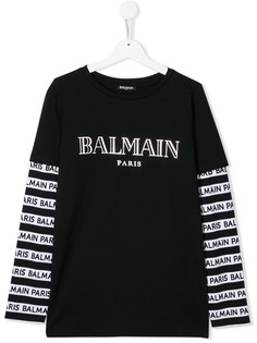 Balmain Kids футболка с логотипом