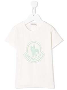 Moncler Kids футболка с вышитым логотипом
