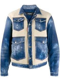 Dsquared2 джинсовая куртка со вставками из искуственного меха