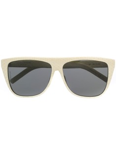 Saint Laurent Eyewear солнцезащитные очки в массивной оправе с эффектом змеиной кожи