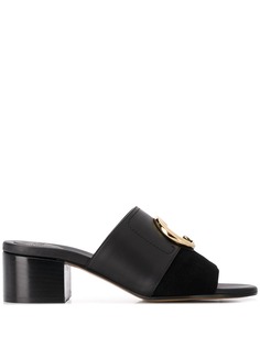 Chloé мюли с металлическим логотипом