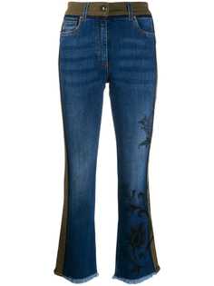 Etro джинсы с контрастной вышивкой