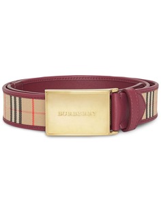 Burberry ремень с прямоугольной пряжкой в клетку 1983 Check