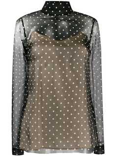 Prada шифоновый топ с высоким воротником