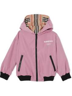 Burberry Kids двусторонняя куртка с капюшоном