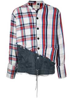 Greg Lauren джинсовая рубашка в клетку