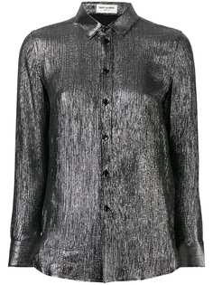 Saint Laurent рубашка с эффектом металлик