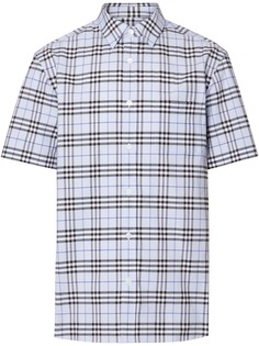 Burberry клетчатая рубашка с короткими рукавами