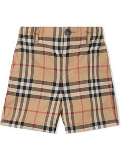 Burberry Kids шорты строгого кроя в клетку Vintage Check