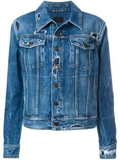 Saint Laurent джинсовая куртка с рваными деталями