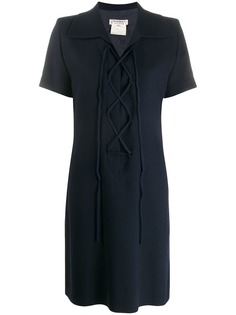 Yves Saint Laurent Pre-Owned платье с короткими рукавами и шнуровкой