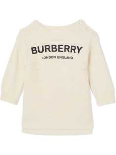 Burberry Kids джемпер в рубчик с логотипом