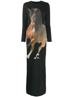 MarquesAlmeida длинное платье-рубашка с графичным принтом