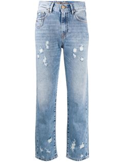 Dont Cry укороченные джинсы с эффектом потертости